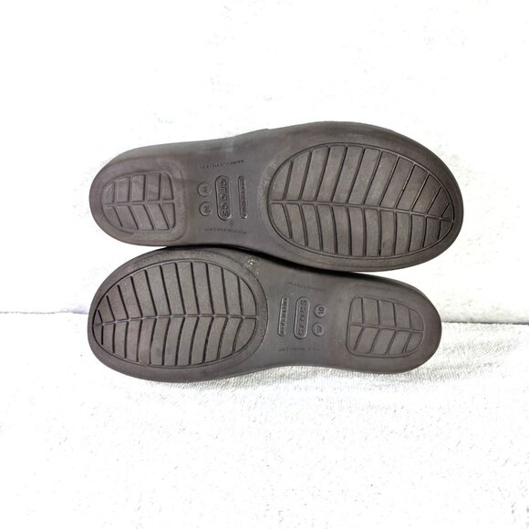 Crocs Womens Size 10 Rhonda Wedge Slip On Strappy Sandals Slides Open Toe Brown - Picture 11 of 13